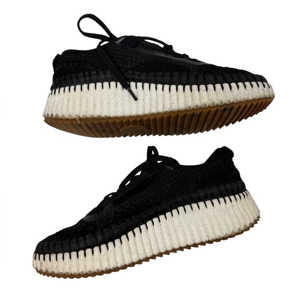 Chloe Nama Black Mesh Sneakers Size 37 - Picture 6 of 11